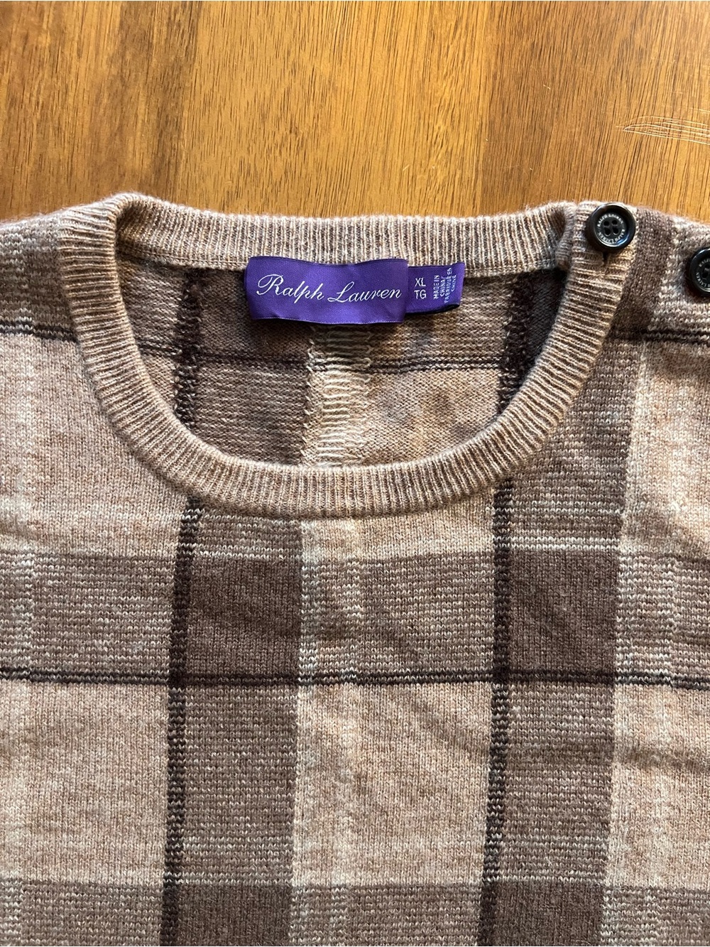 Ralph Lauren Purple Label Camel color Cashmere Crewneck Sweater